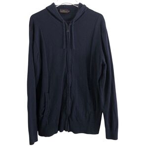 Rodd & Gunn Front Zip Sweater With Hood Navy Blue XL